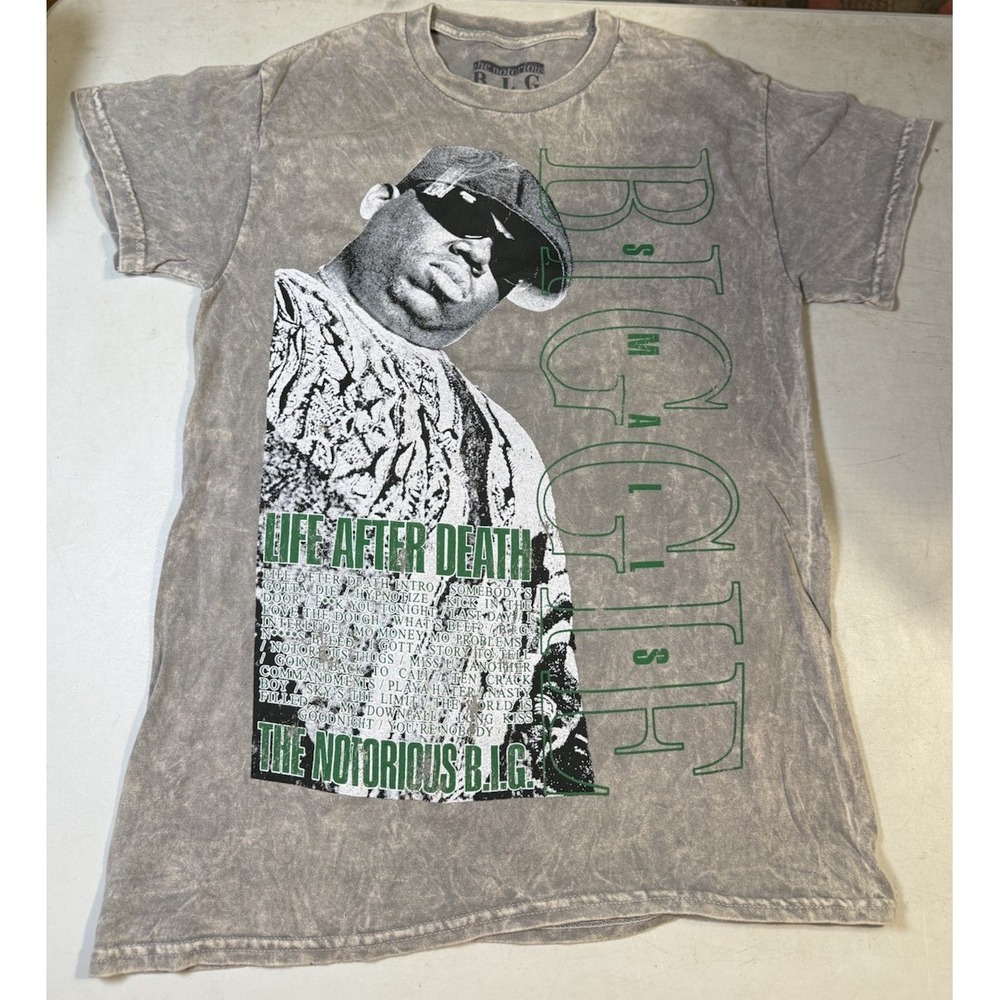 G-0195-The Notorious B.I.G. Biggie Smalls Life After Death Tee S/M Gray AcidWash